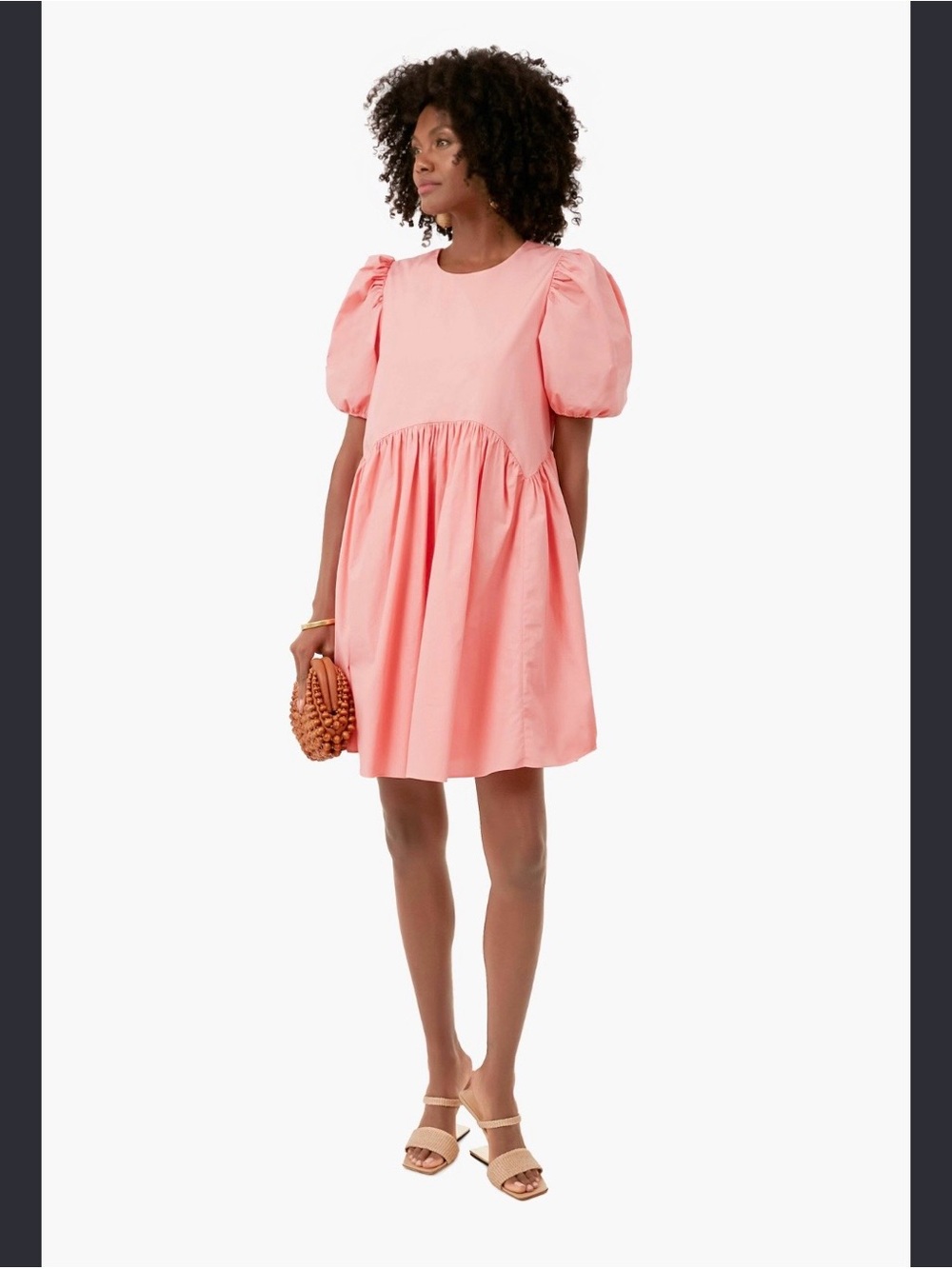 Tuckernuck Hyacinth House coral allie mini dress puff sleeve size XS